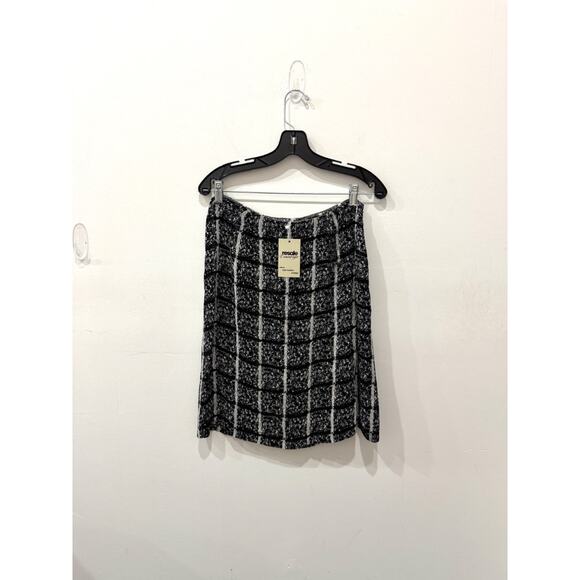 Cheap & Chic By Moschino Checkered Straight Pencil Skirt Black Womens Size US 10 - Picture 2 of 4